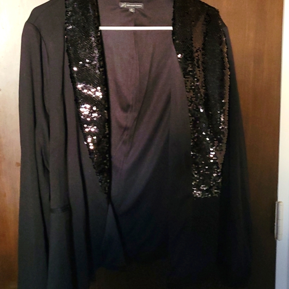 Sequin blazer/jacket black size xl Adrianna papell